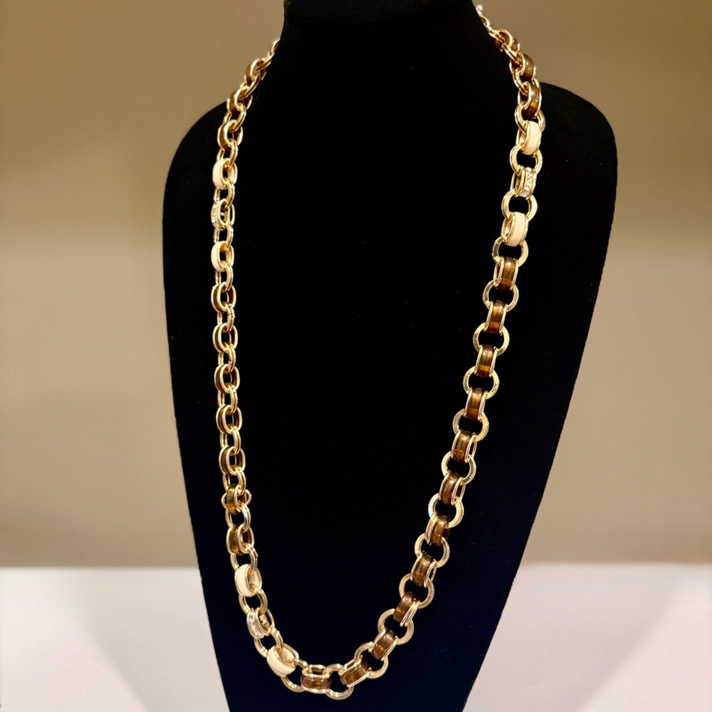 Talbots Gold and Tortoise Link Necklace - Picture 13 of 14